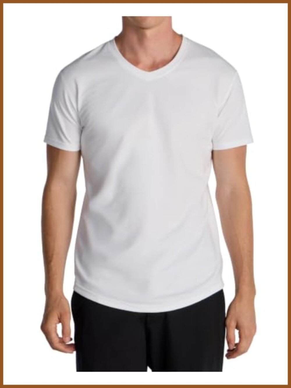 Mens Drop-Cut Athletic Slim Fit Crewneck T-Shirt Stretch Wrinkle Resistant